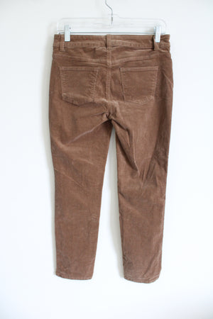 Talbots High Waisted Straight Leg Brown Corduroy Pants | 4 Petite