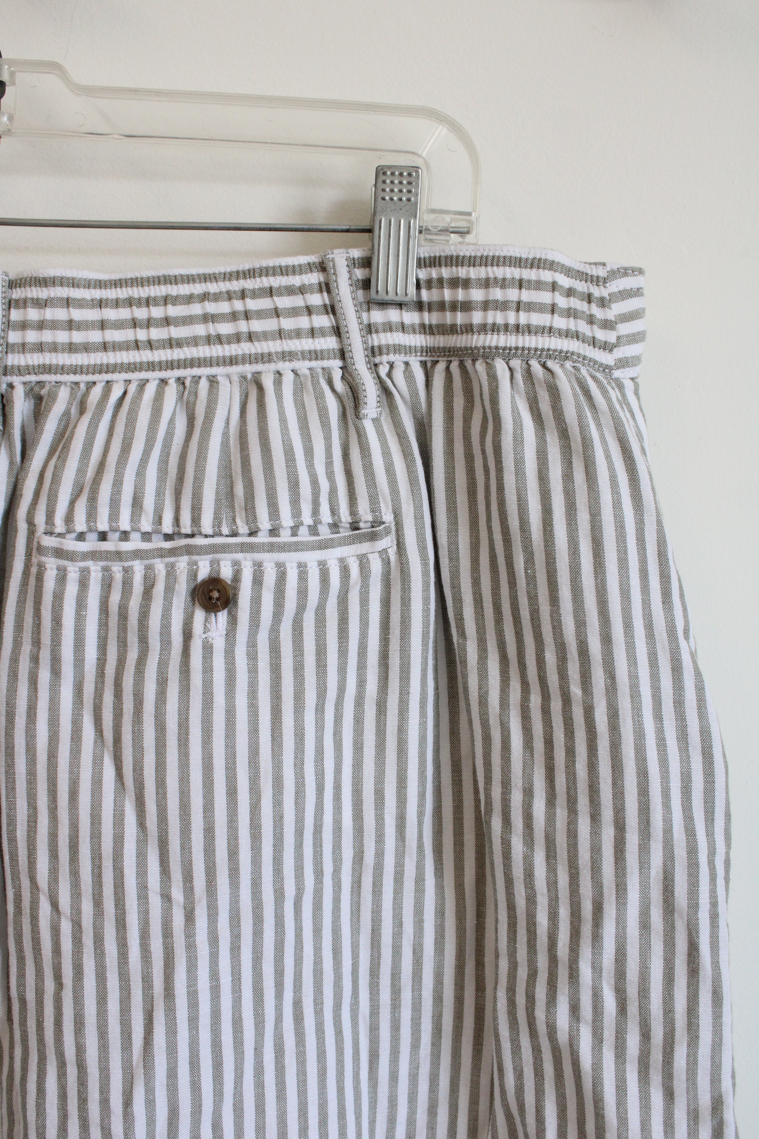 Talbots Green & White Striped Skirt | 16