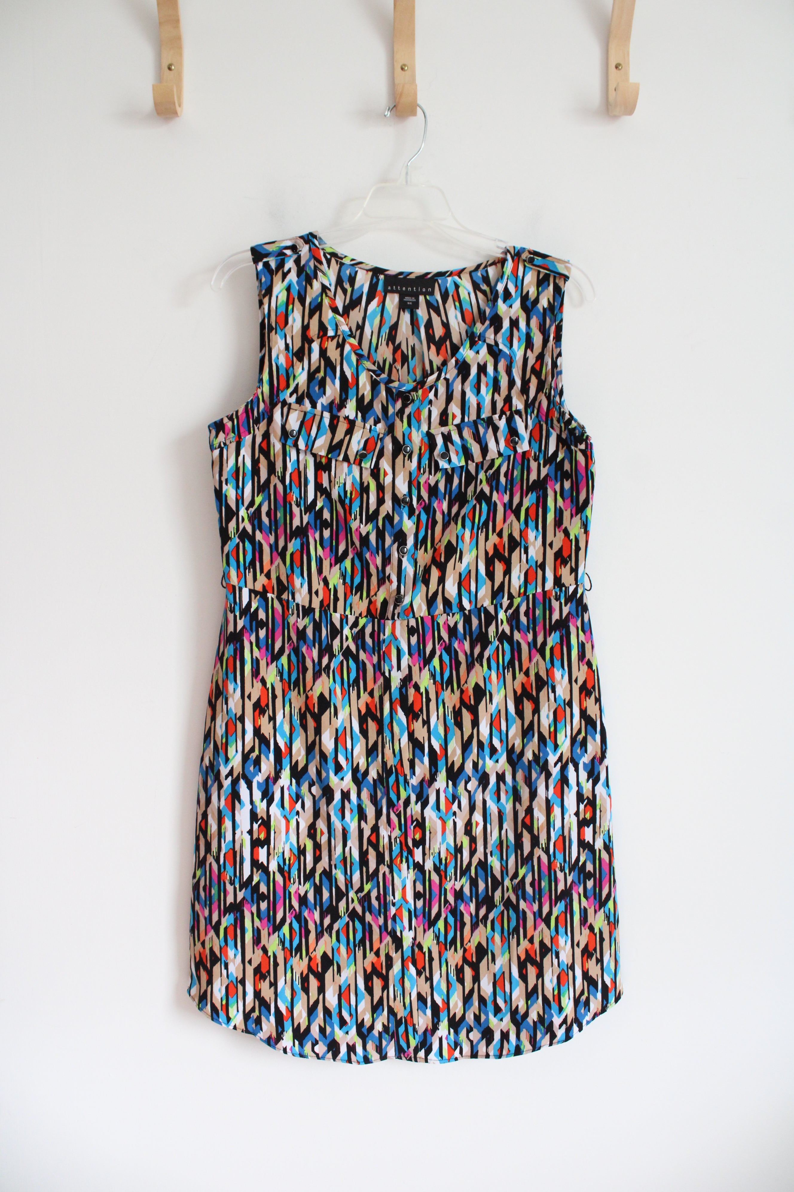 Attention Multi-Colored Patterned Sleeveless Dress | S