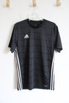 Adidas Black Striped Aeroready Athletic Shirt | M