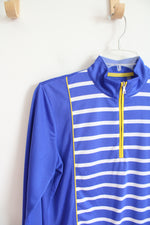 EP Pro Tour Tech Blue & White Striped Quarter Zip Shirt | M