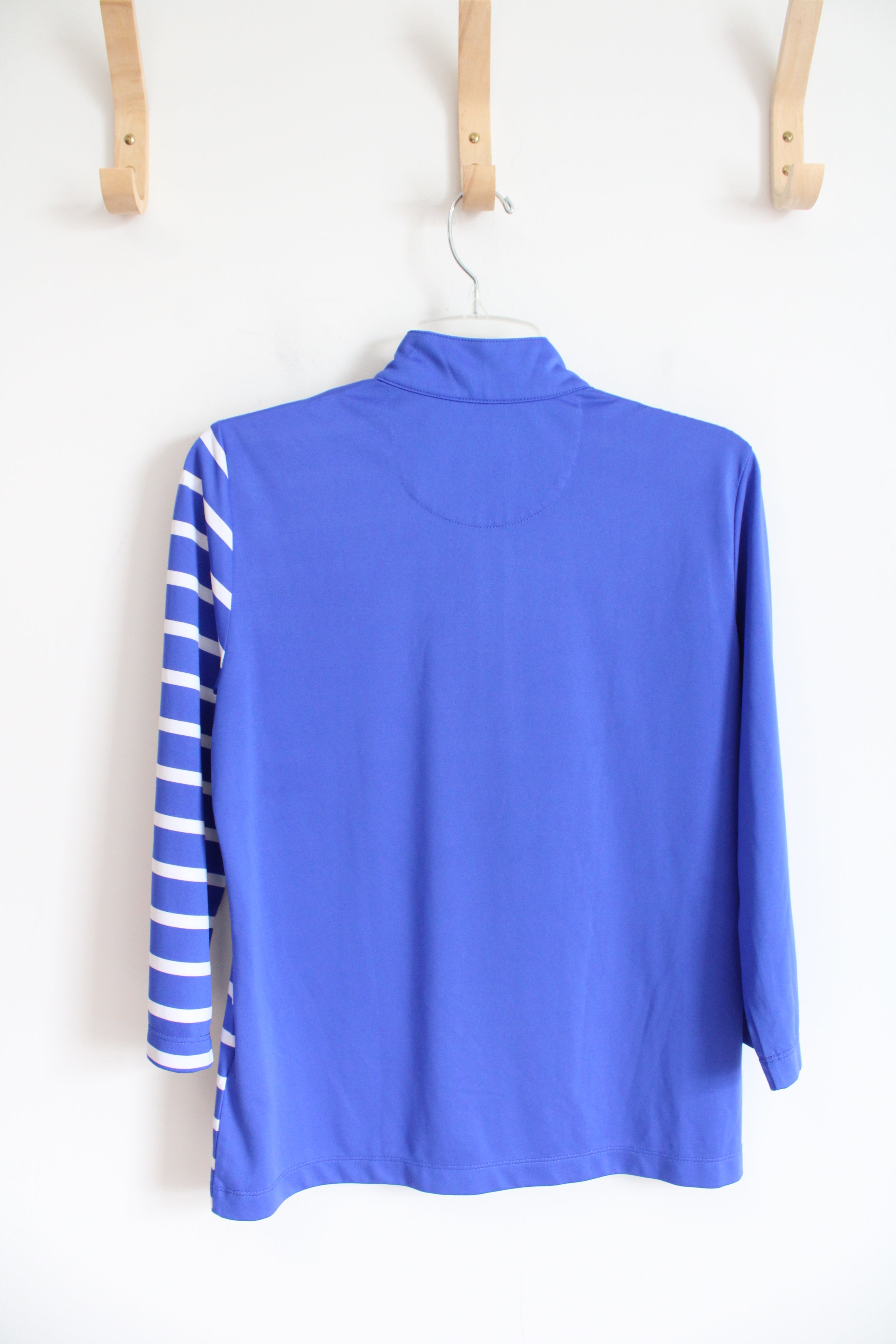 EP Pro Tour Tech Blue & White Striped Quarter Zip Shirt | M