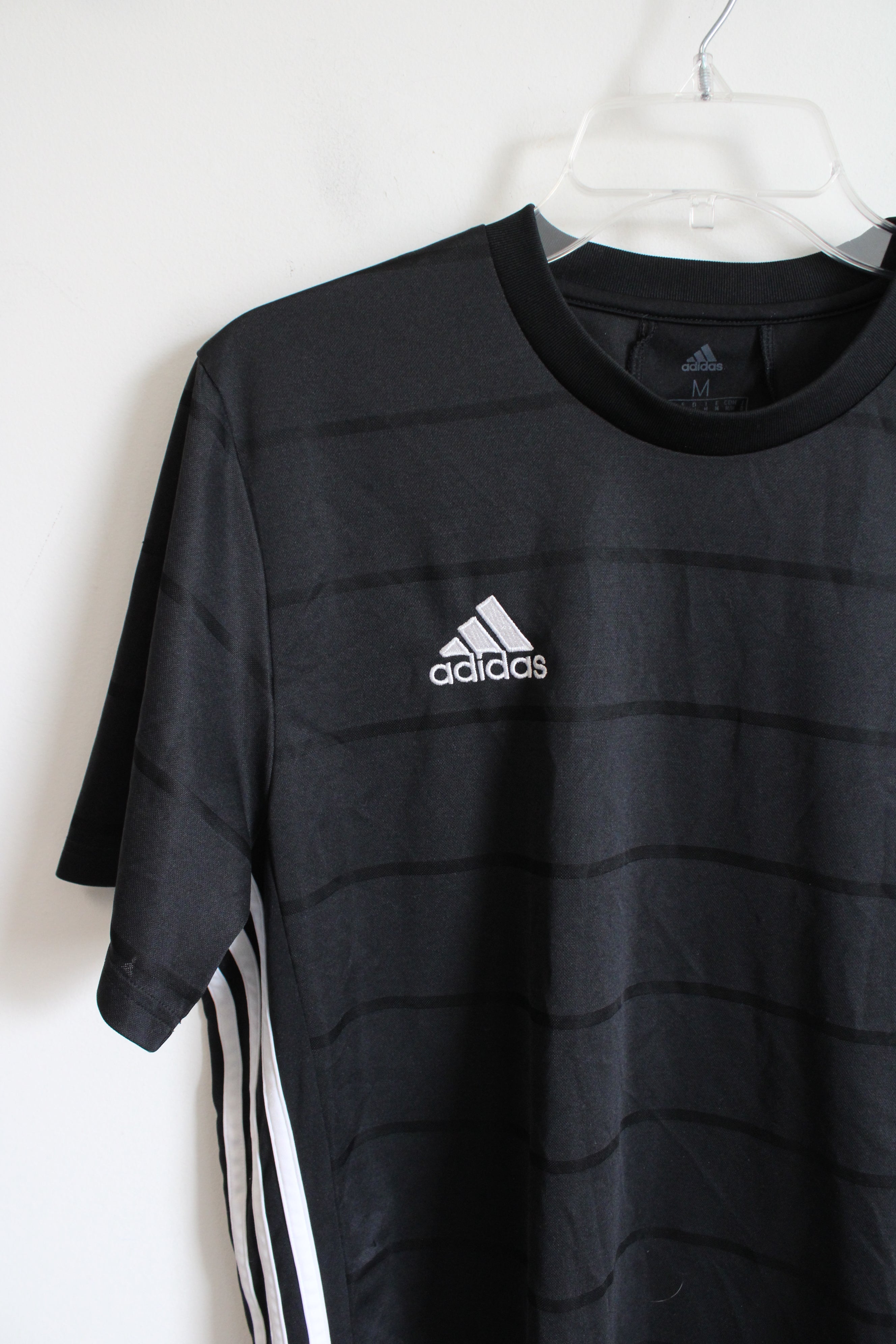 Adidas Black Striped Aeroready Athletic Shirt | M