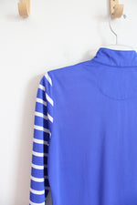 EP Pro Tour Tech Blue & White Striped Quarter Zip Shirt | M