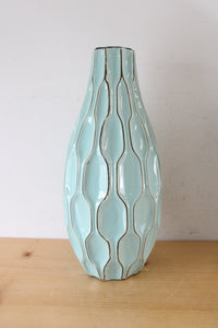 At Home Light Blue Textured Large Vase | 15"