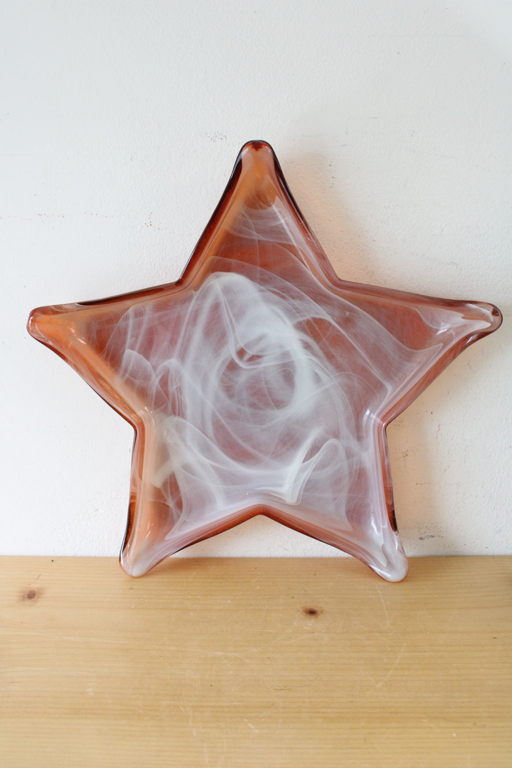 Cypress Orange Glass Star Swirl Large Tray