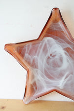 Cypress Orange Glass Star Swirl Large Tray