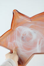 Cypress Orange Glass Star Swirl Large Tray