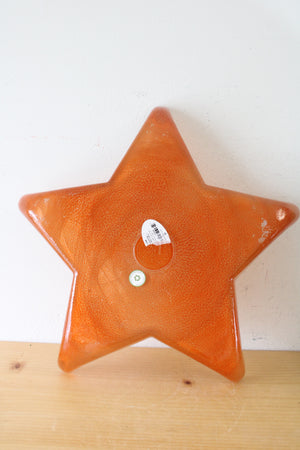 Cypress Orange Glass Star Swirl Large Tray