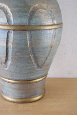 Blue Gold Painted Terracotta Urn | 16"