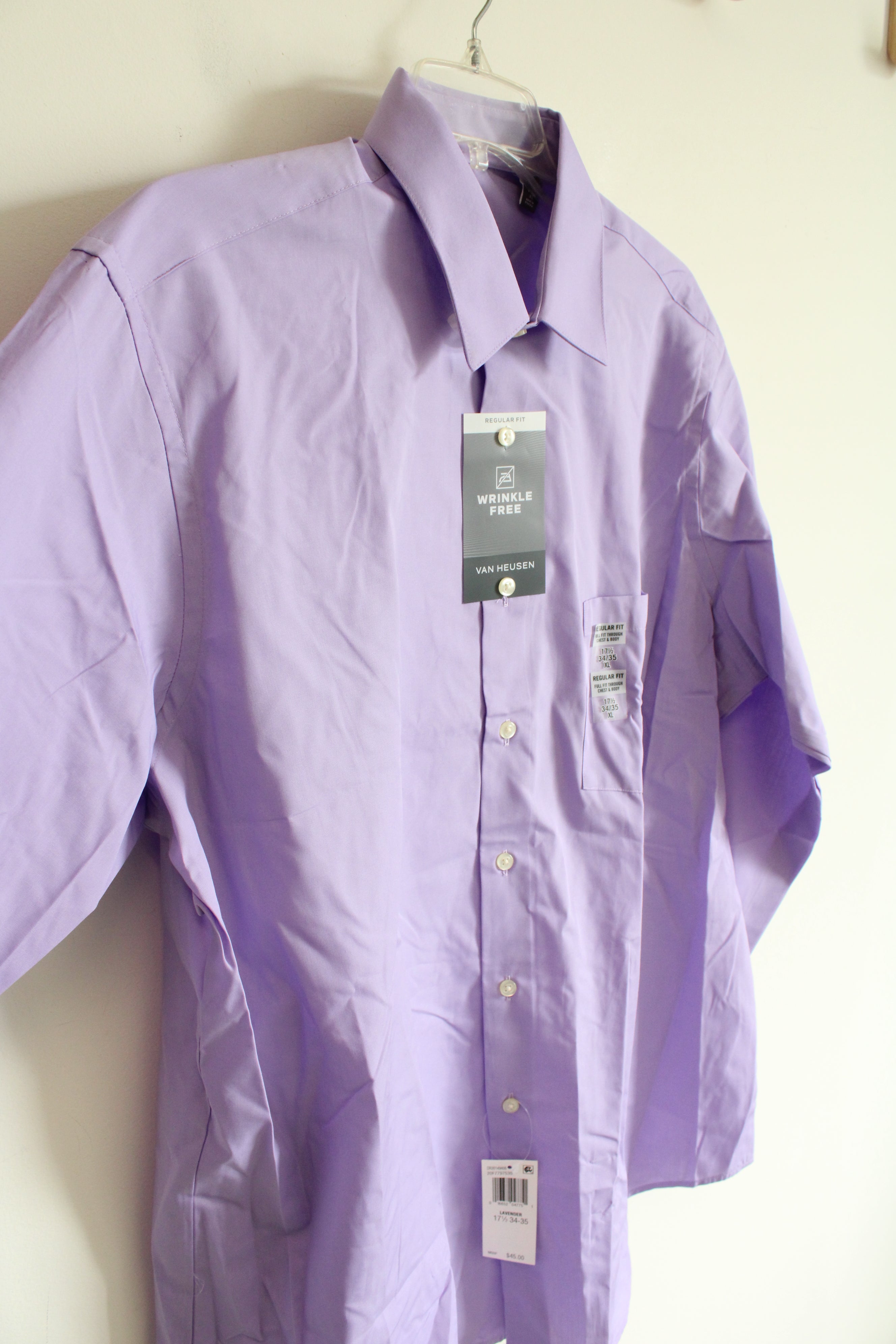 NEW Van Heusen Purple Regular Fit Button Down Shirt | XL