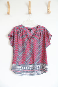 Banana Republic Pink Black & White Patterned Top | S