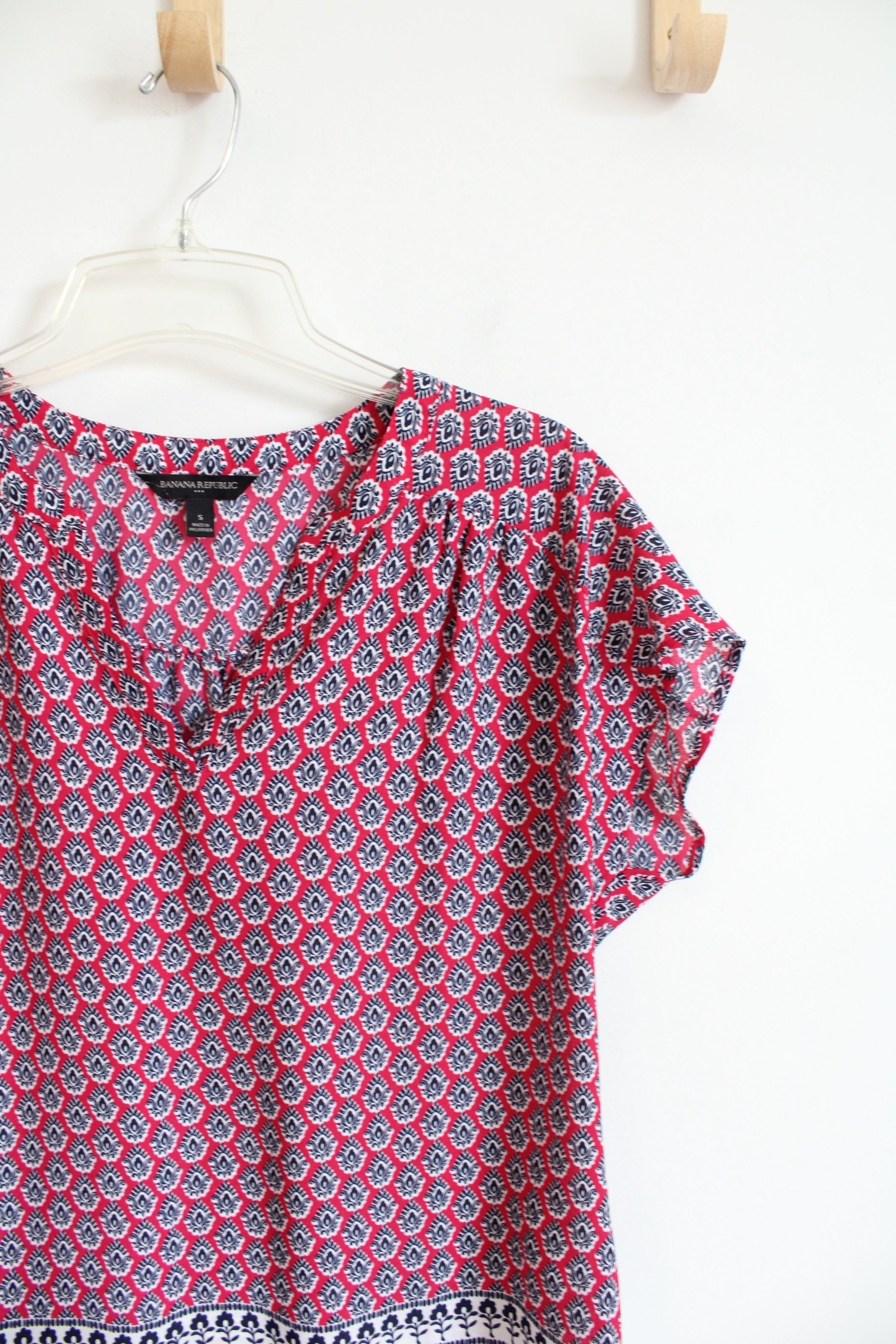 Banana Republic Pink Black & White Patterned Top | S