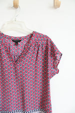 Banana Republic Pink Black & White Patterned Top | S