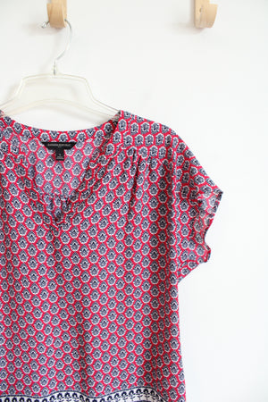 Banana Republic Pink Black & White Patterned Top | S