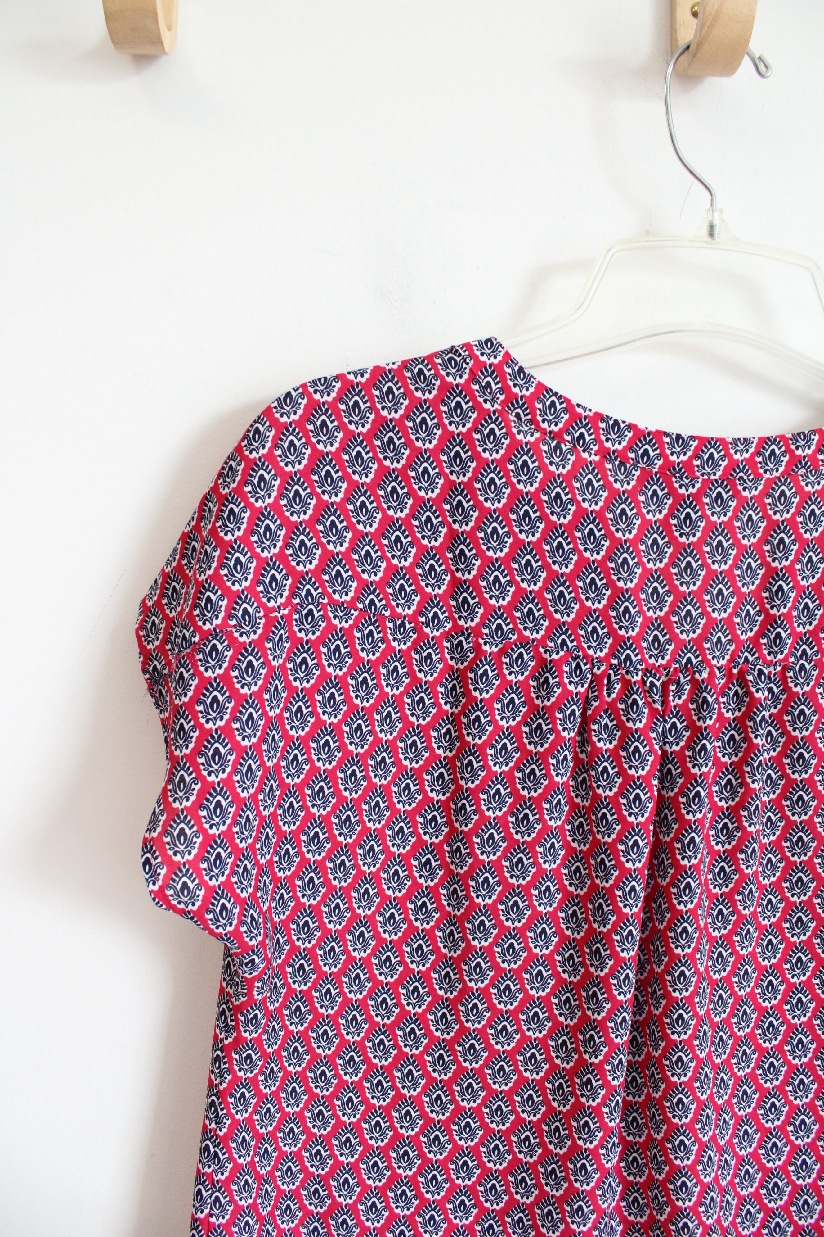 Banana Republic Pink Black & White Patterned Top | S