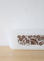 Glasbake J522 Brown Floral 1 1/2 Qt. Bread Dish