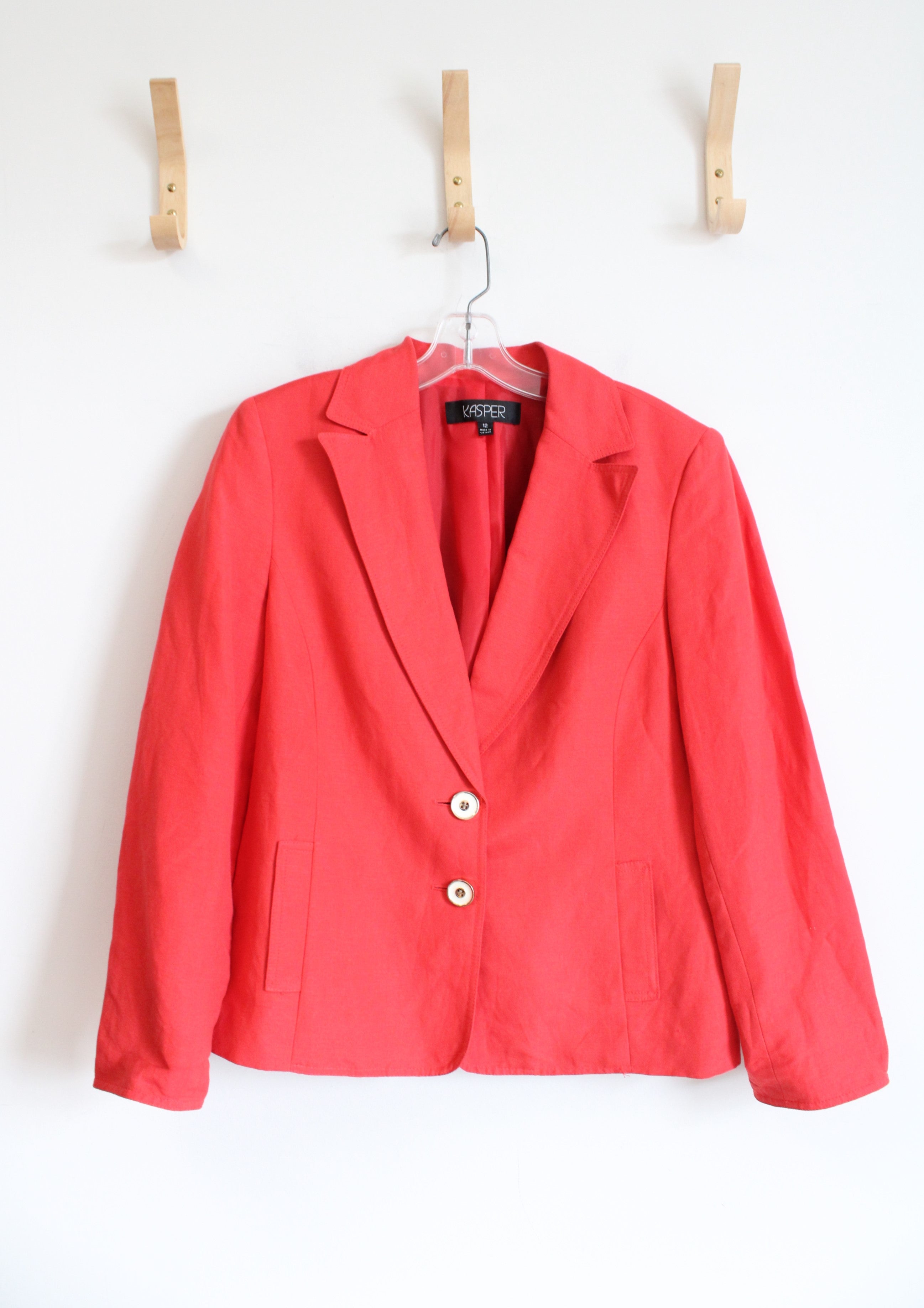 Kasper Poppy Linen Blend Blazer | 12