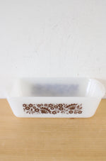 Glasbake J522 Brown Floral 1 1/2 Qt. Bread Dish