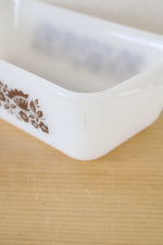 Glasbake J522 Brown Floral 1 1/2 Qt. Bread Dish