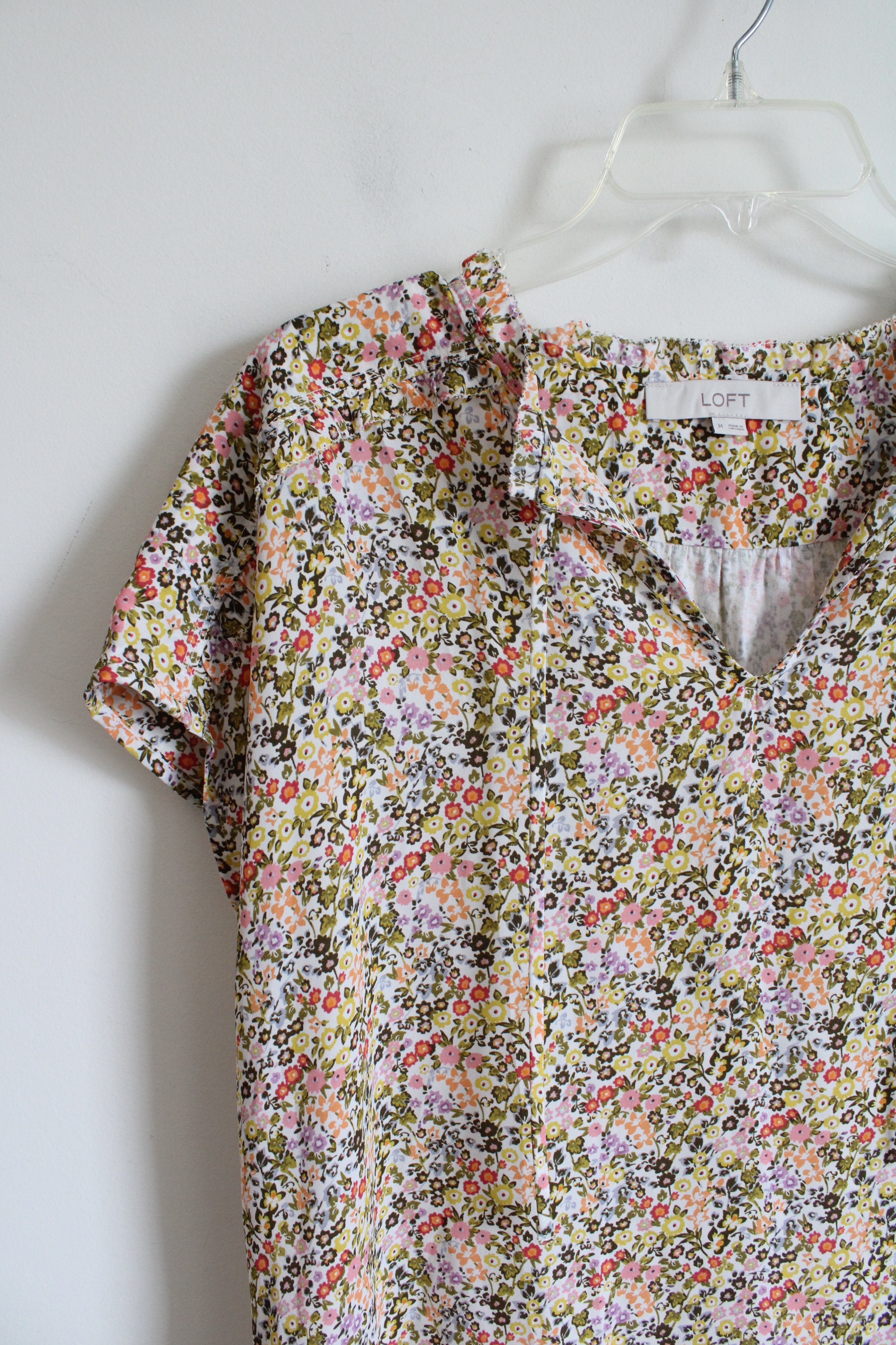 LOFT Multi-Colored Floral Top | M