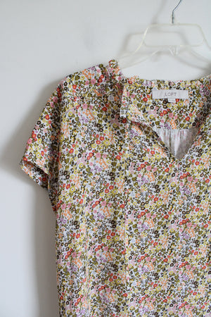 LOFT Multi-Colored Floral Top | M