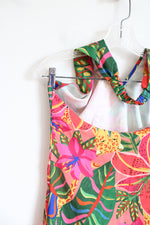 NEW Shein Bright Multi-Colored Tropical Halter Neck Dress | M