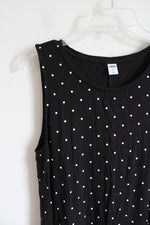 Old Navy Luxe Black & White Polka Dot Tank Top | L