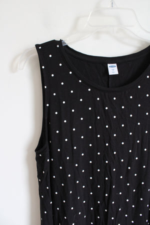 Old Navy Luxe Black & White Polka Dot Tank Top | L