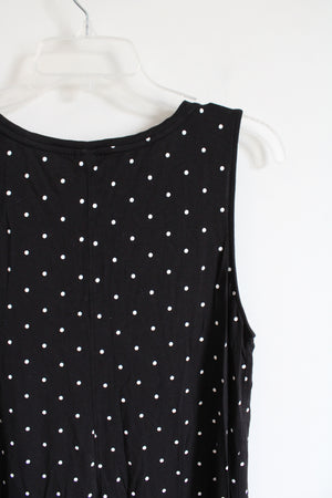 Old Navy Luxe Black & White Polka Dot Tank Top | L