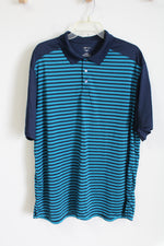 Haggar Cool18 Blue Striped Polo Shirt | XL