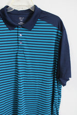 Haggar Cool18 Blue Striped Polo Shirt | XL