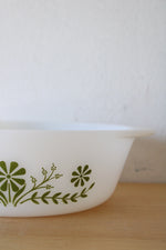 Glasbake Green Daisy J514 2 QT Round Dish