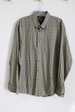 Van Heusen Green Plaid Button Down Shirt | L