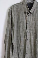Van Heusen Green Plaid Button Down Shirt | L