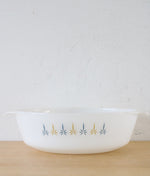 Anchor Hocking Fire-King 443 Blue & Yellow Candle Glow Casserole Dish