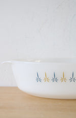 Anchor Hocking Fire-King 443 Blue & Yellow Candle Glow Casserole Dish