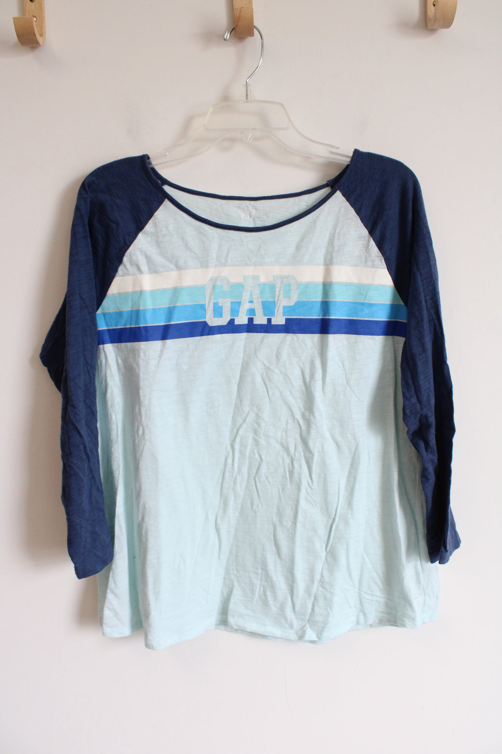 Gap Blue Striped Baseball Cotton Tee | L