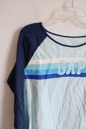 Gap Blue Striped Baseball Cotton Tee | L