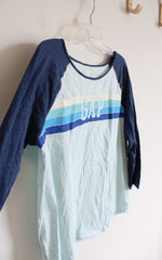 Gap Blue Striped Baseball Cotton Tee | L