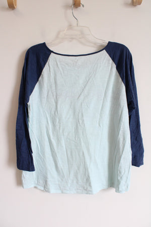 Gap Blue Striped Baseball Cotton Tee | L