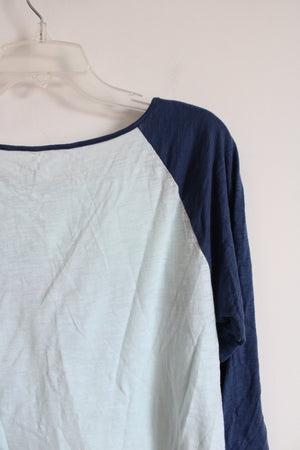 Gap Blue Striped Baseball Cotton Tee | L