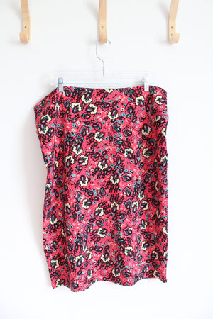 LuLaRoe Pink Patterned Knit Skirt | 3XL