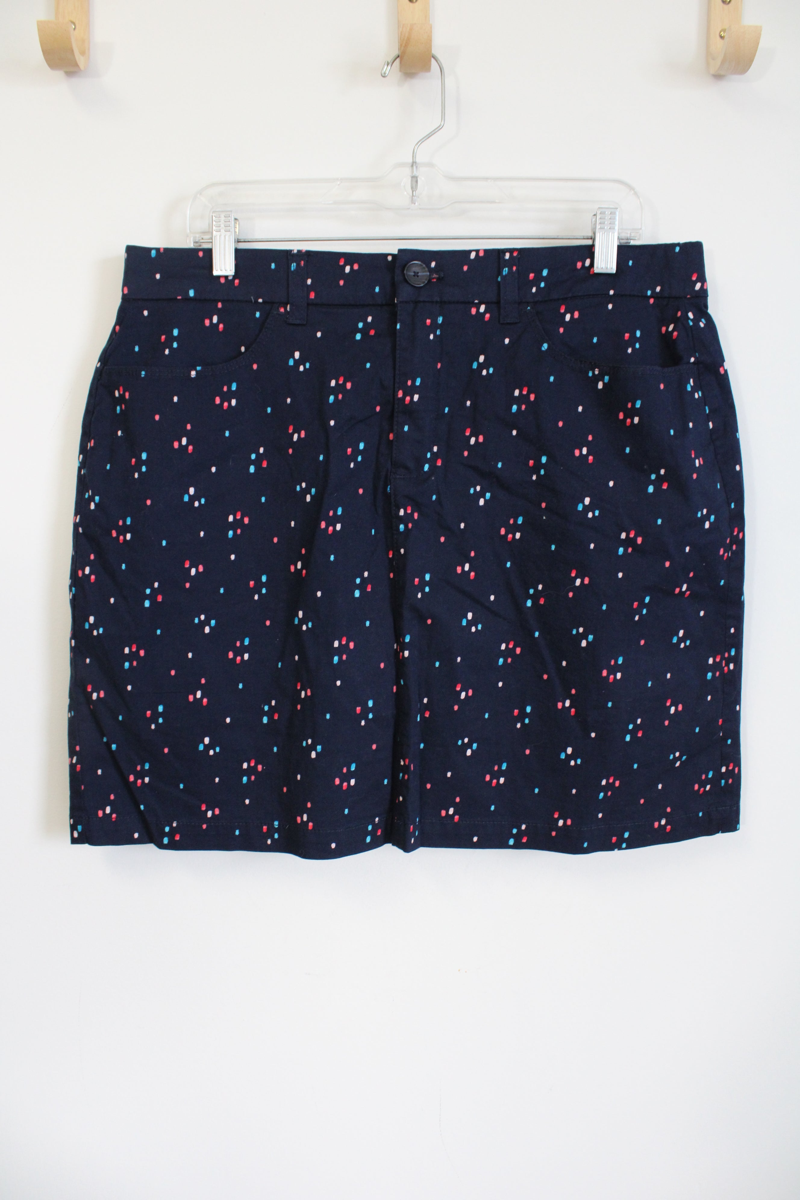 Croft & Barrow Navy Patterned Skirt | 14