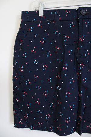 Croft & Barrow Navy Patterned Skirt | 14