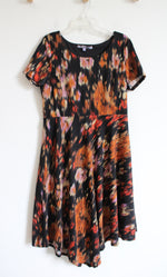 Carmen Marc Valvo Orange Pink & Yellow Patterned Dress | 16