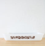 Glasbake J202A 1 1/2 Qt. Brown Flower Rectangular Baking Dish