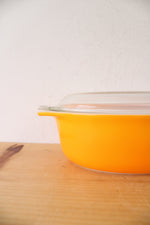 Pyrex Vintage 043 1.5 Quart Tangerine Oval Covered Baking Dish