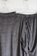 Joyspun Soft Gray Long Sleeved Shirt & Sweatpants 2-Piece Set | M