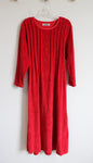 Fads Red Long Sleeved Velvet Maxi Dress | XL